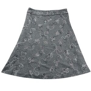 VTG Bob Mackie Studio Gray Wool Blend Embroidered A Line Midi Skirt Womens 10